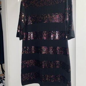 VINTAGE Nanette Lepore Black and Purple Sequin Mini Dress - Read description